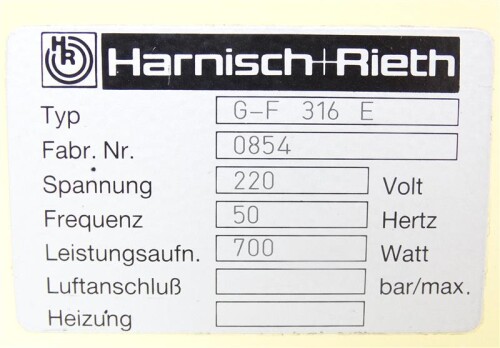 Harnisch+Rieth Zahnkranzschleifer Modellschleifer G-F 316 E