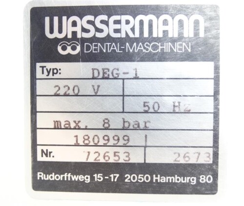 Wassermann DEG 1 Druckverdichter