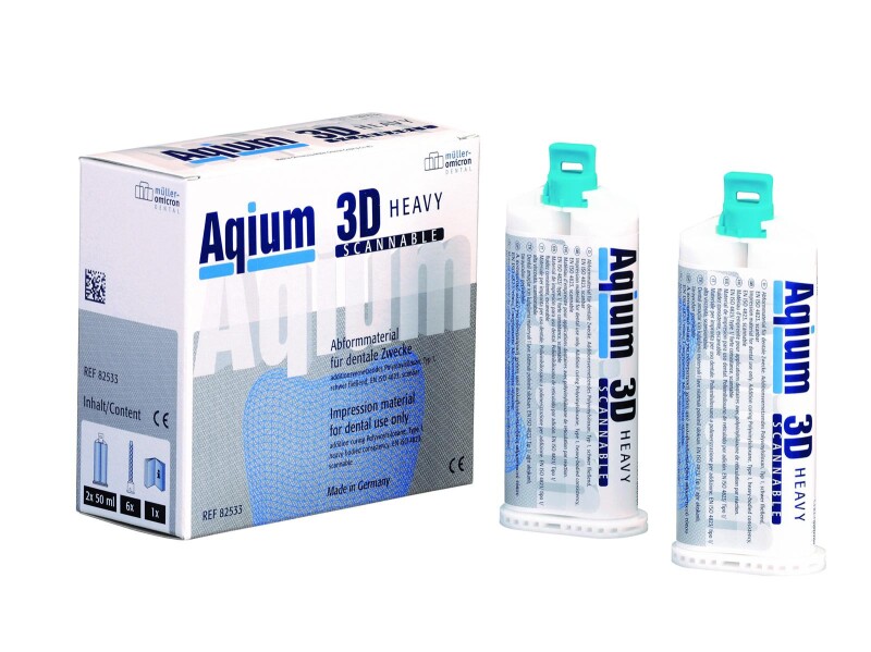 Aqium 3D HEAVY Abformmaterial 2x 50 ml Kartusche, 6 Mixing Tips